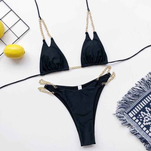 Beach bikini with tie around the neck