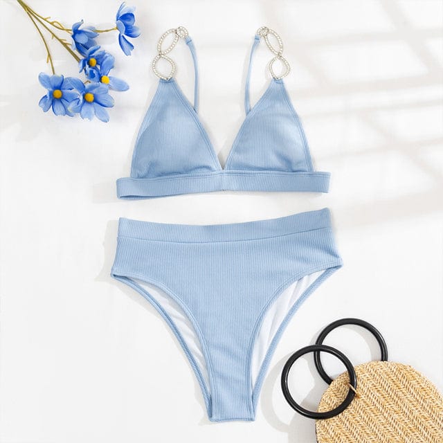 Maillot de bain deux pièces taille haute