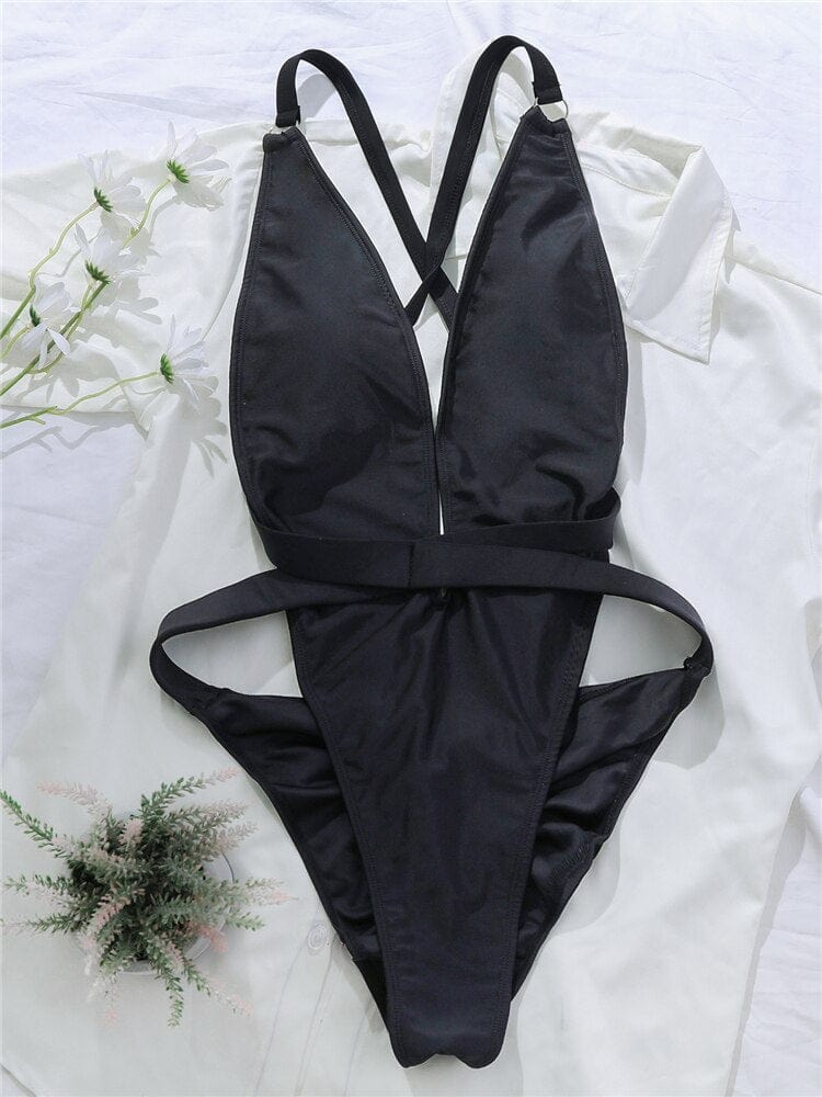 Maillot de bain une pièce avec le dos nu