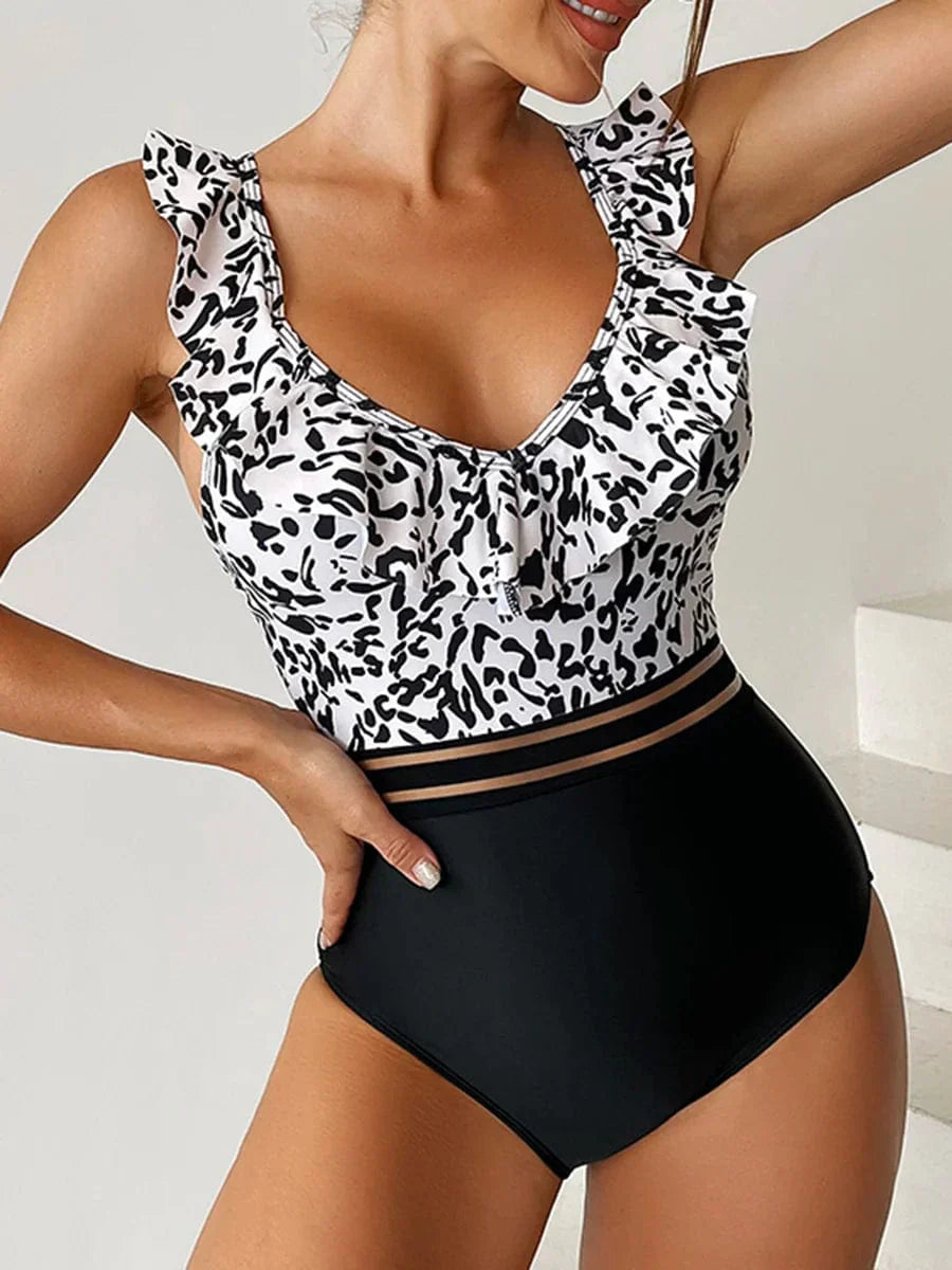 Maillot de bain une pièce avec des bretelles croisées dans le dos