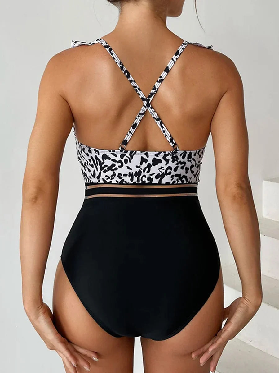 Maillot de bain une pièce avec des bretelles croisées dans le dos
