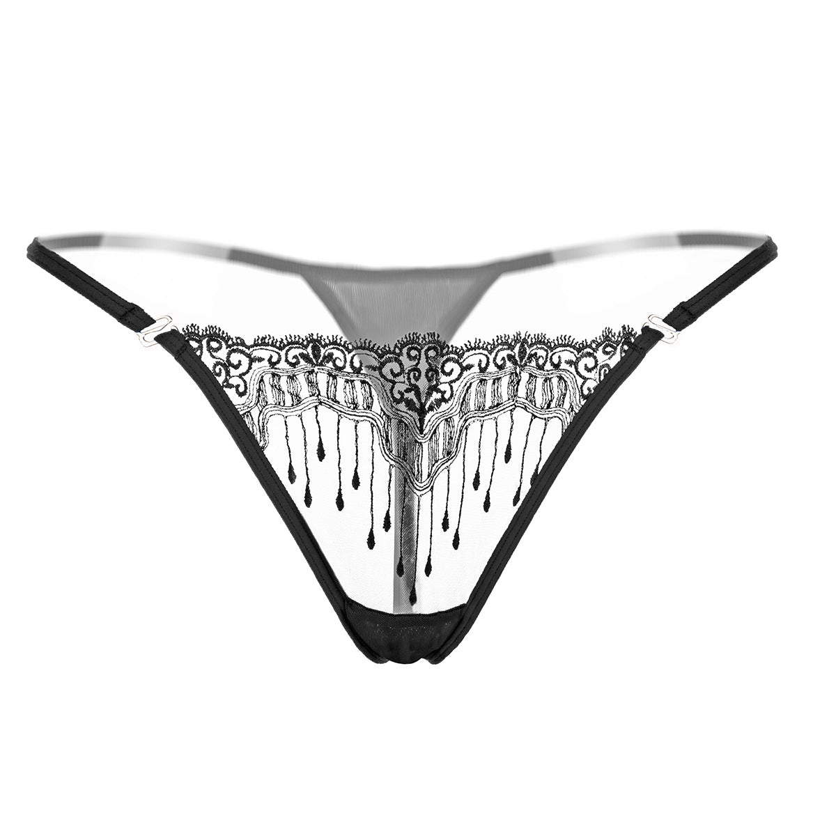 String en dentelle avec motif brodé