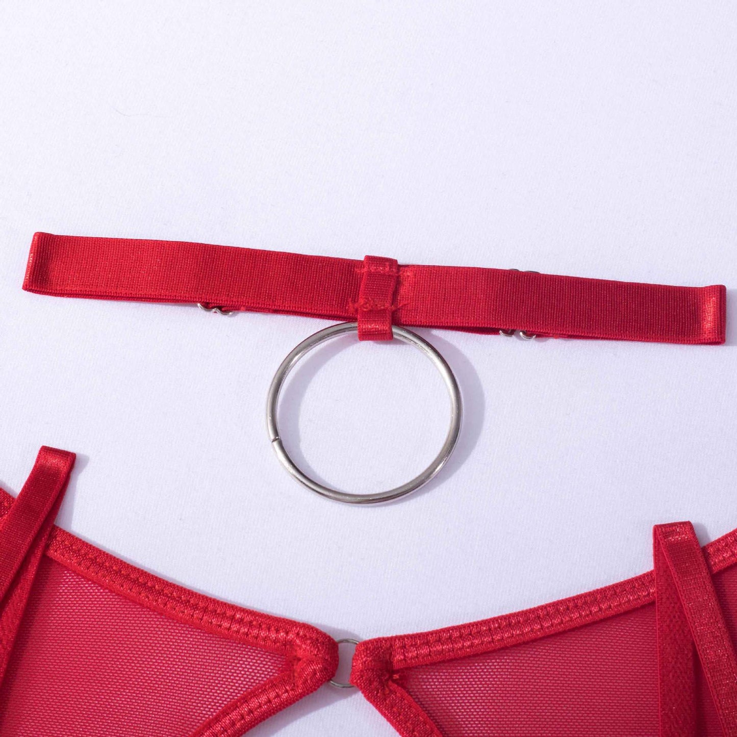 Lingerie set with a choker and a skirt.