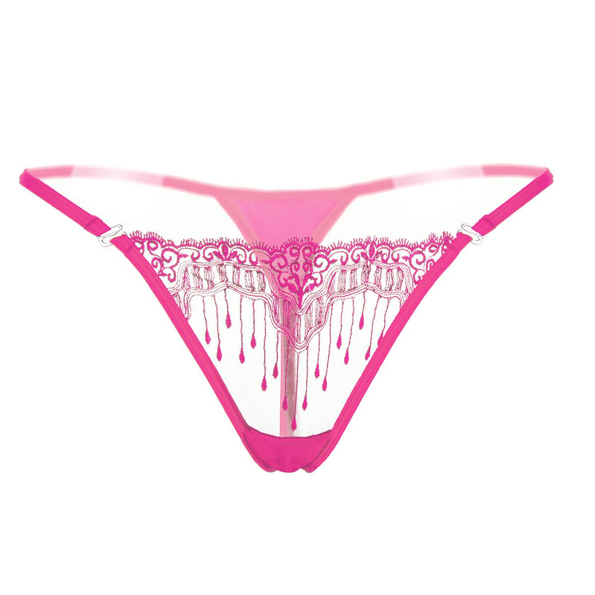 String en dentelle avec motif brodé