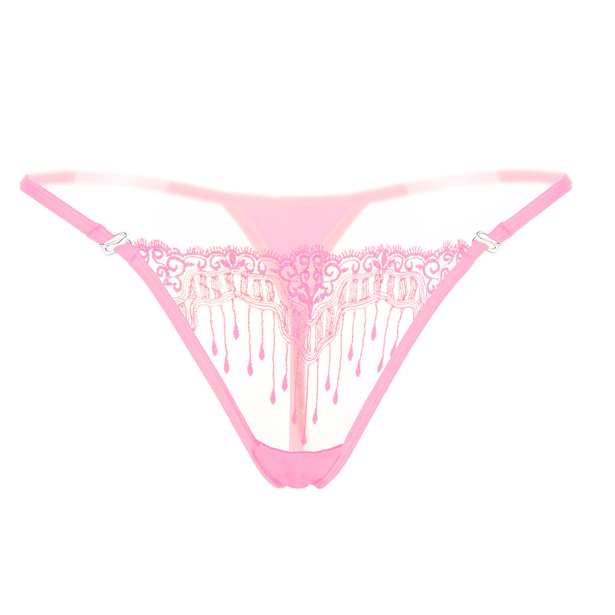 String en dentelle avec motif brodé