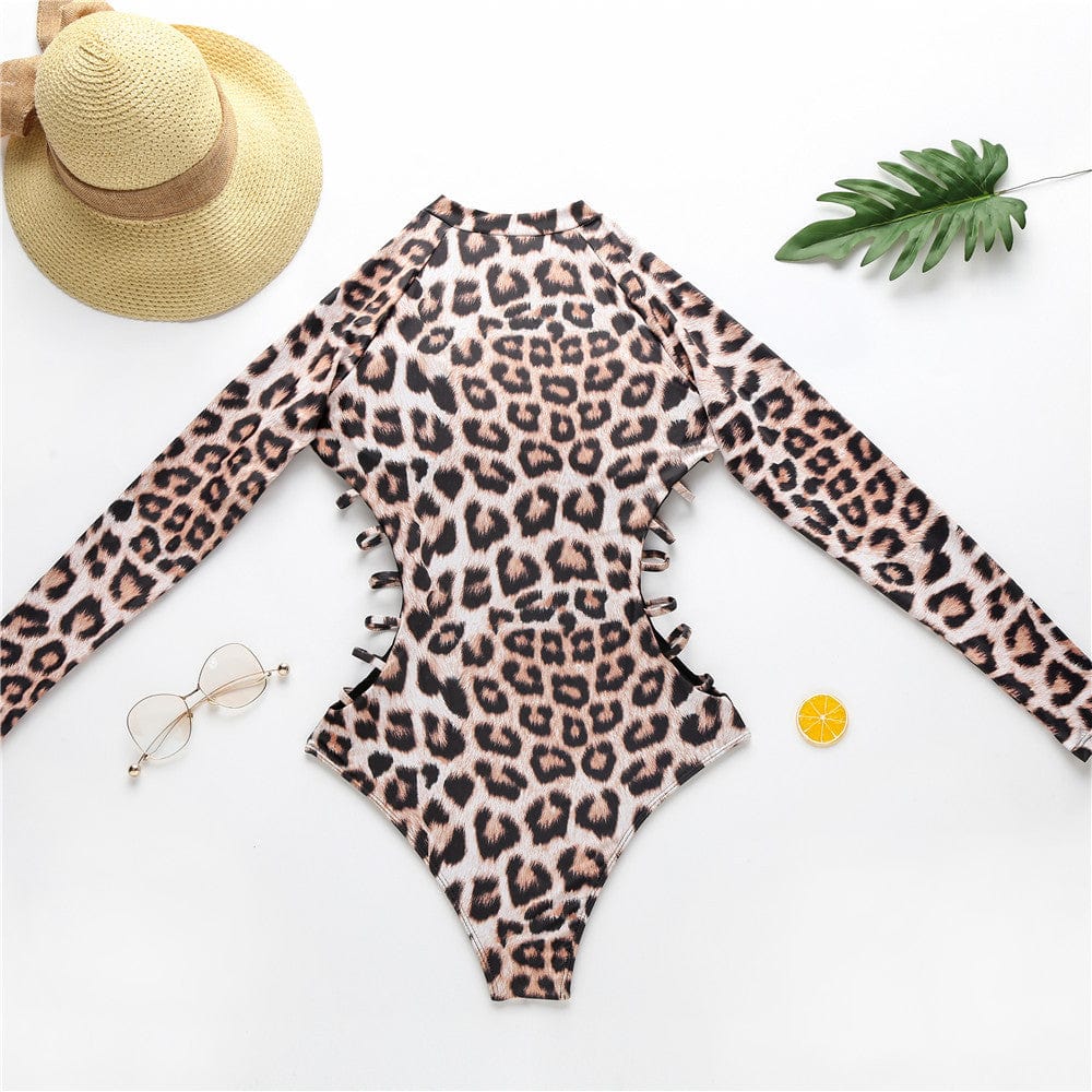 Maillot de bain une pièce à manches longues et taille haute