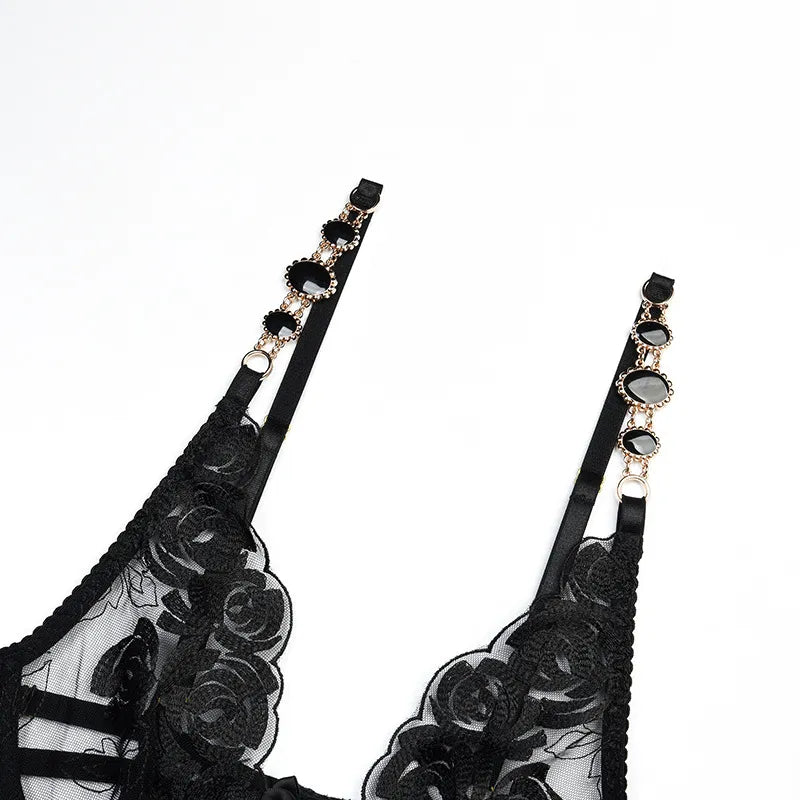 Ensemble de lingerie en dentelle avec réglage