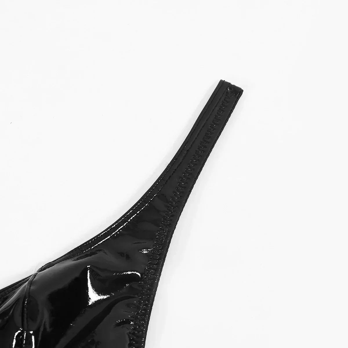 Latex-like lingerie set with cutouts at the chest