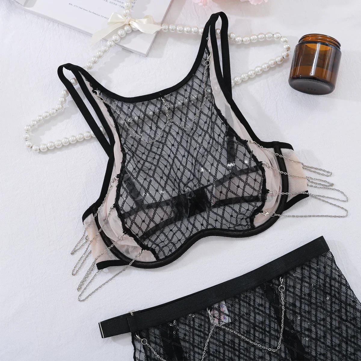 Lingerie set with chains