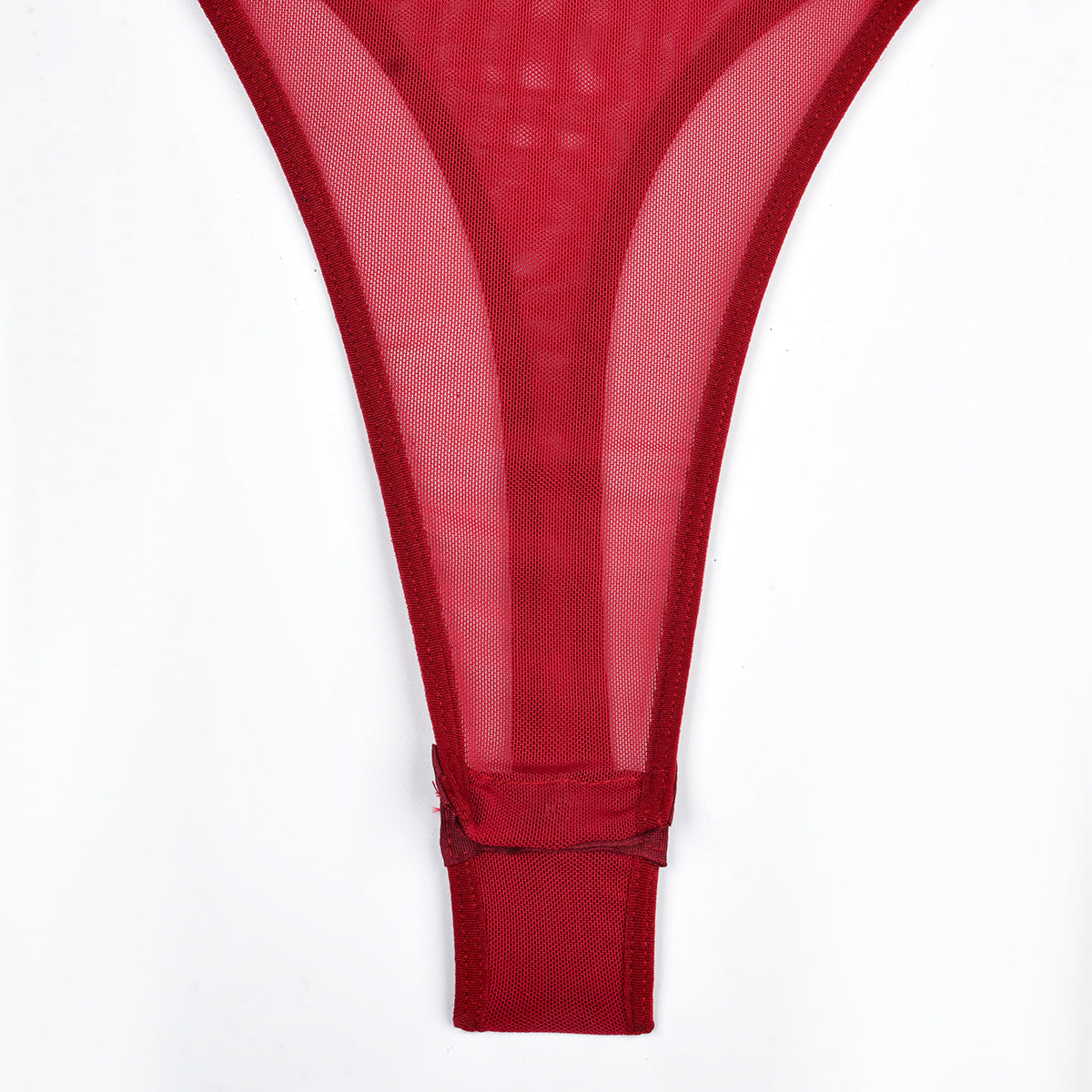 Sexy fishnet bodysuit with decorative stripes