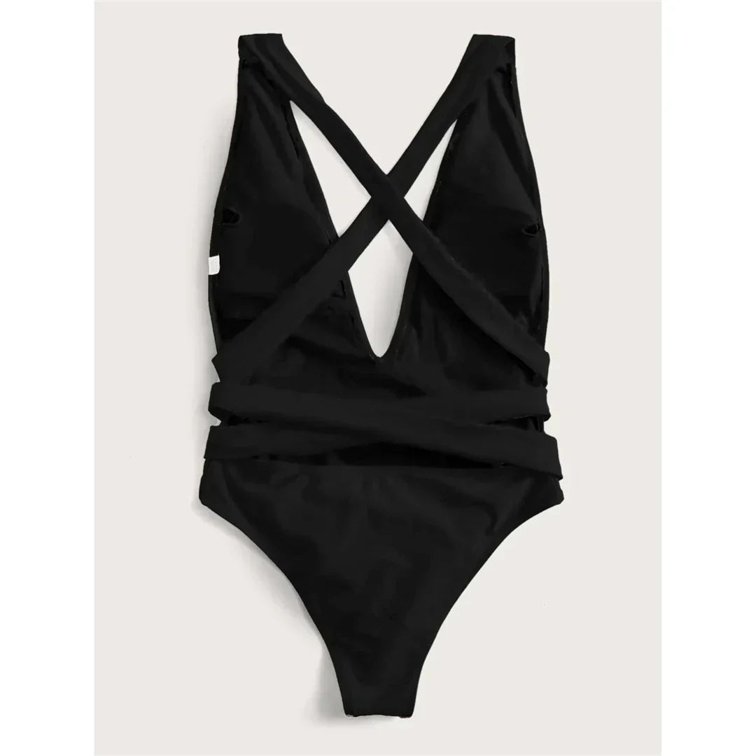 Maillot de bain une pièce avec un décolleté en V profond