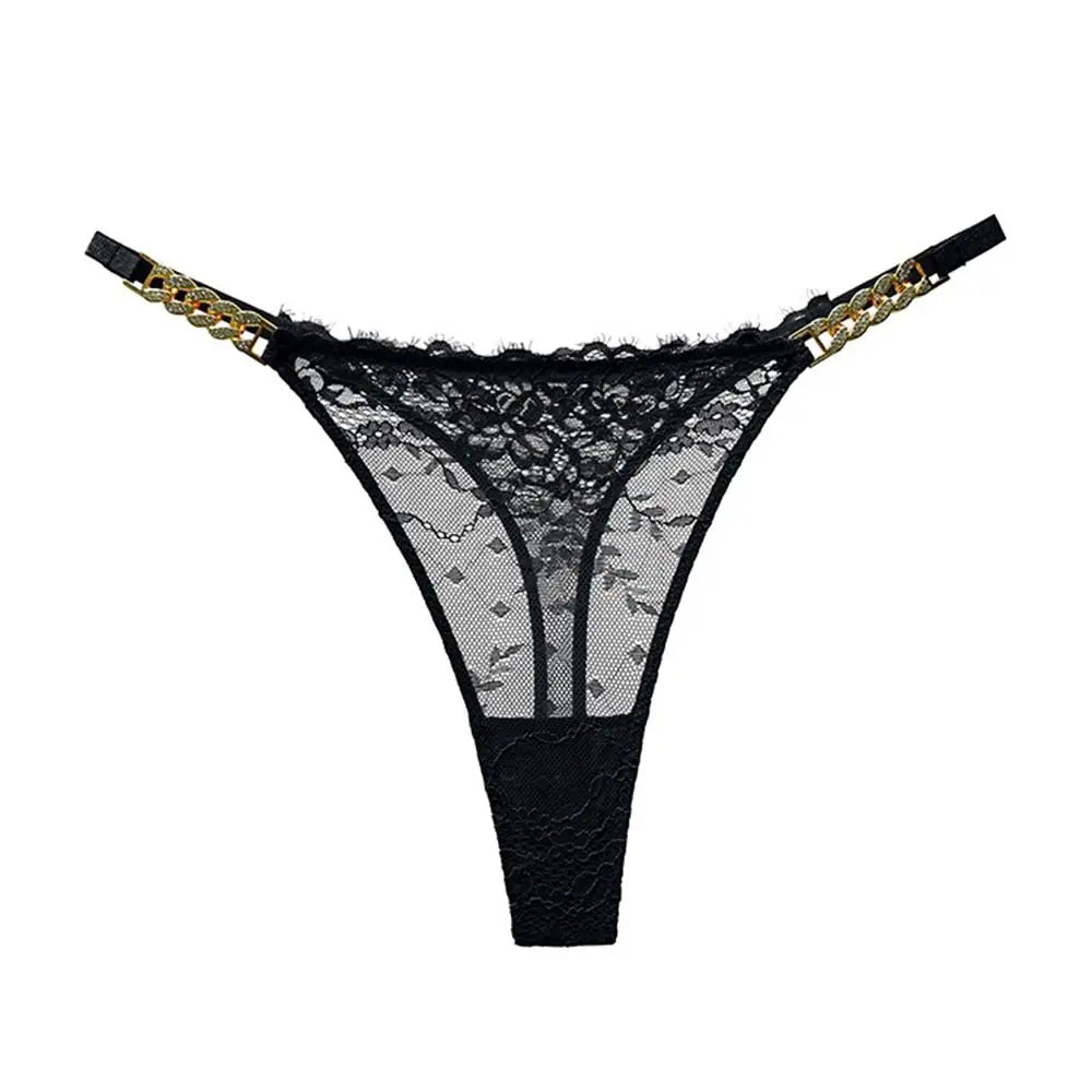 Thong with decorative gold chains