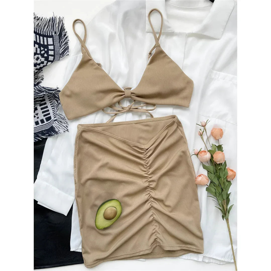 Maillot de bain deux pièces avec jupe