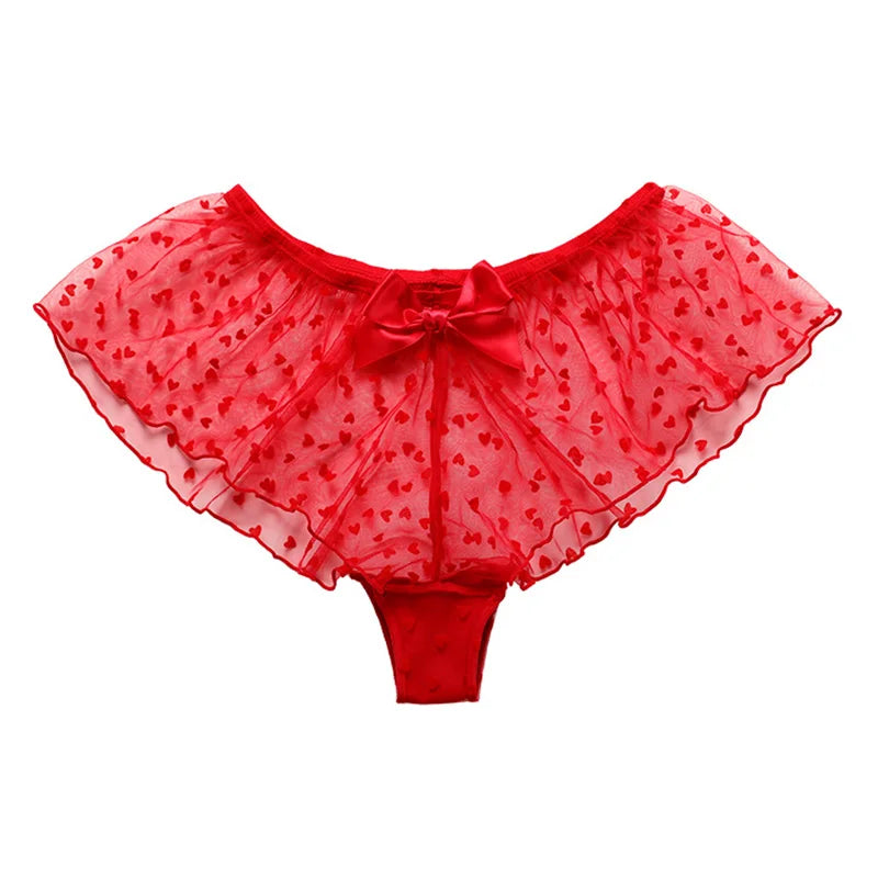 Lace panties with a heart pattern