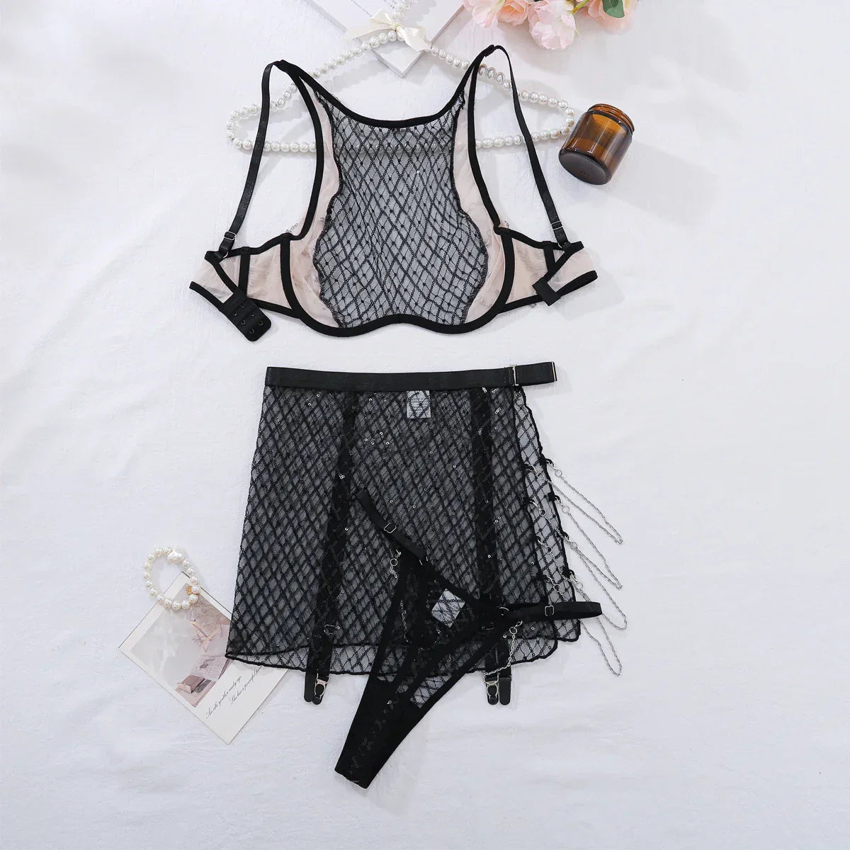 Lingerie set with chains