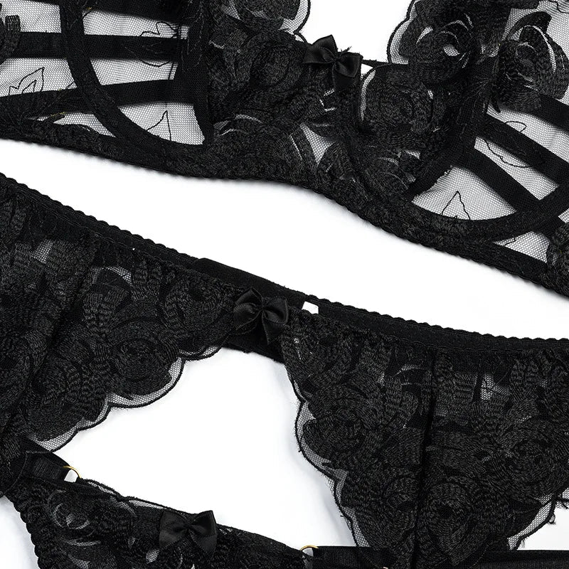 Ensemble de lingerie en dentelle avec réglage