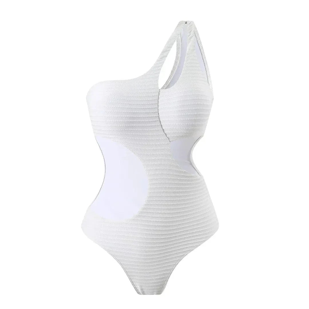 Maillot de bain asymétrique en une pièce avec décolleté en V
