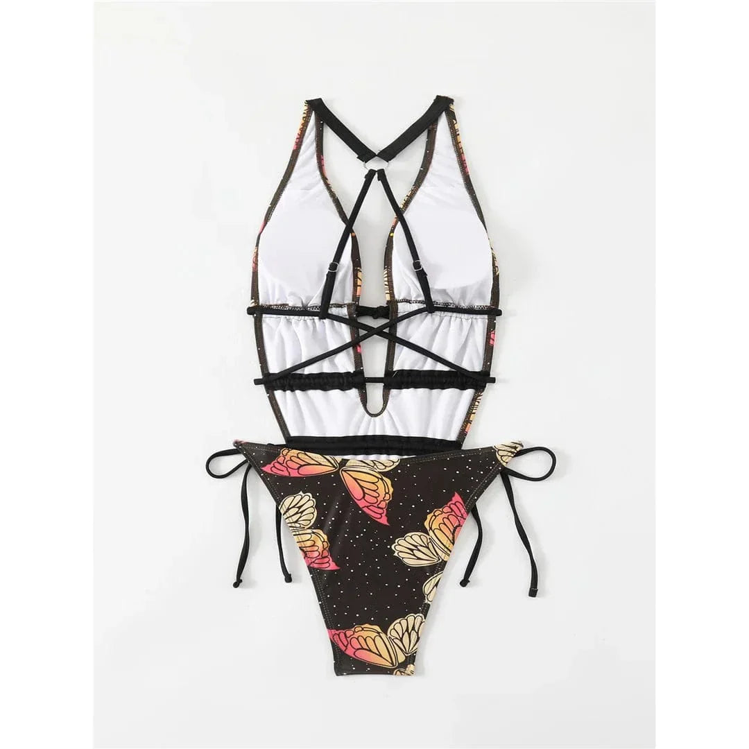 Maillot de bain une pièce avec des liens à la taille