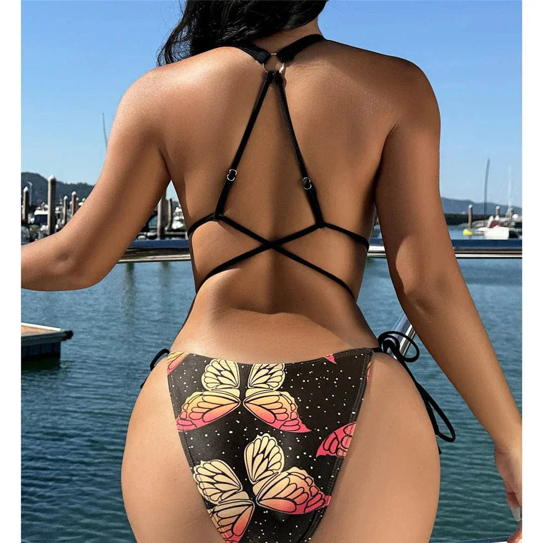 Maillot de bain une pièce avec des liens à la taille