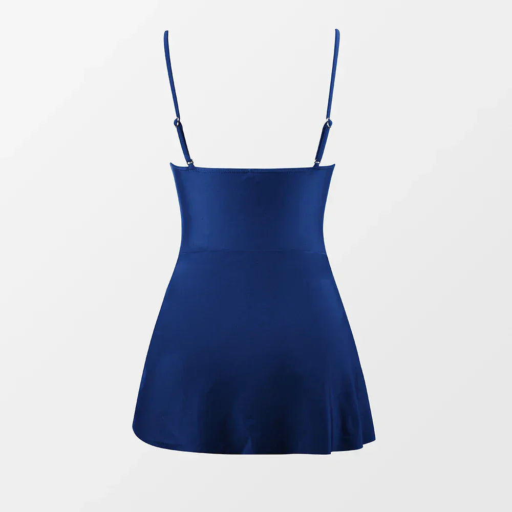 Maillot de bain une pièce avec imitation de jupe