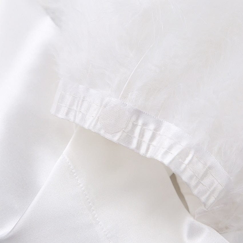 Peignoir en satin à manches longues