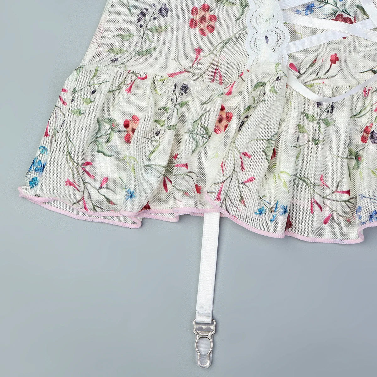 Body en dentelle avec motif floral
