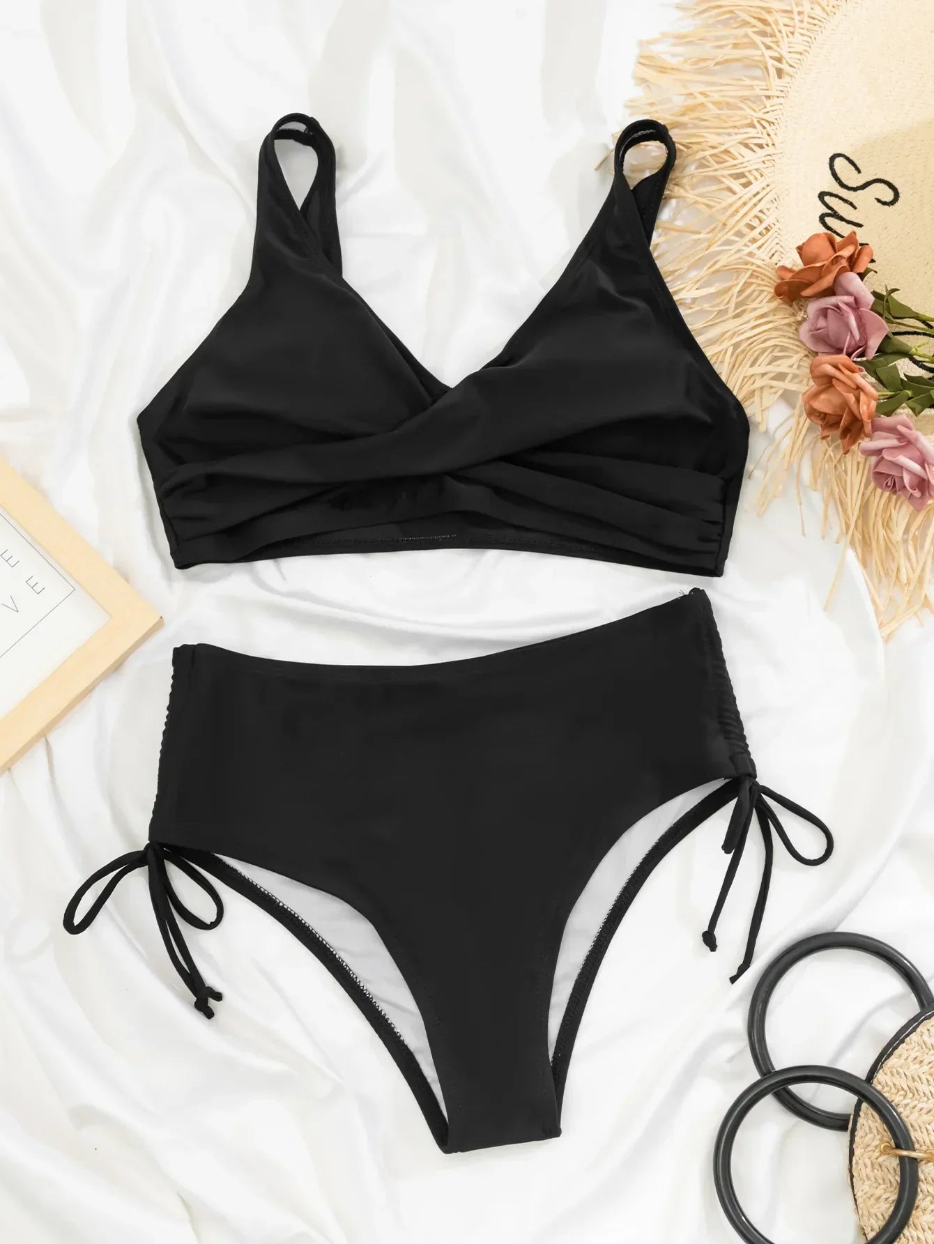 Two-piece swimsuit with ruching