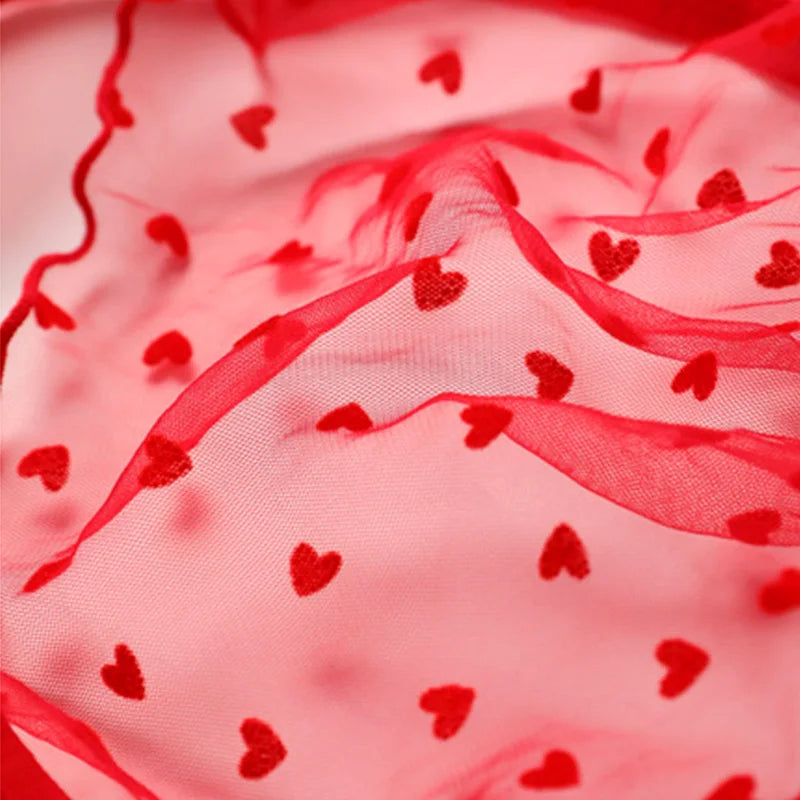 Lace panties with a heart pattern