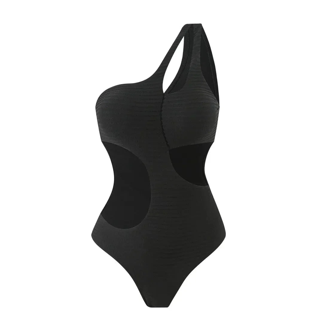 Maillot de bain asymétrique en une pièce avec décolleté en V