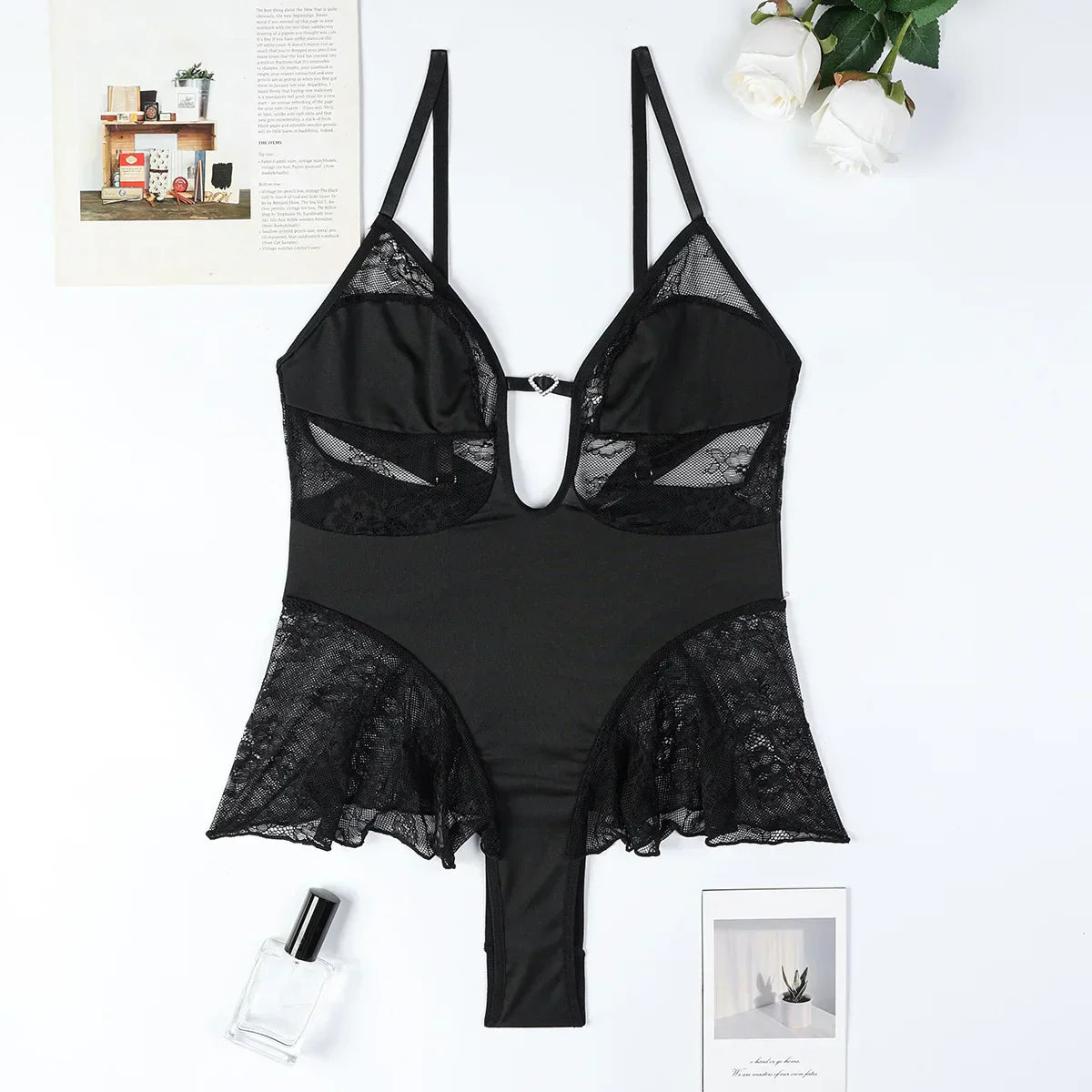 Body sensuel avec un décolleté en V profond
