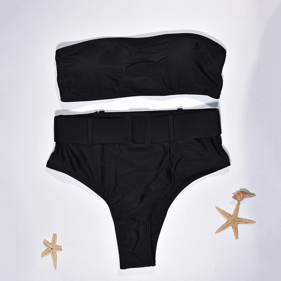 Maillot de bain deux pièces avec culotte taille haute