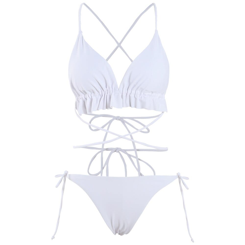 Two-piece swimsuit with adjustable bra