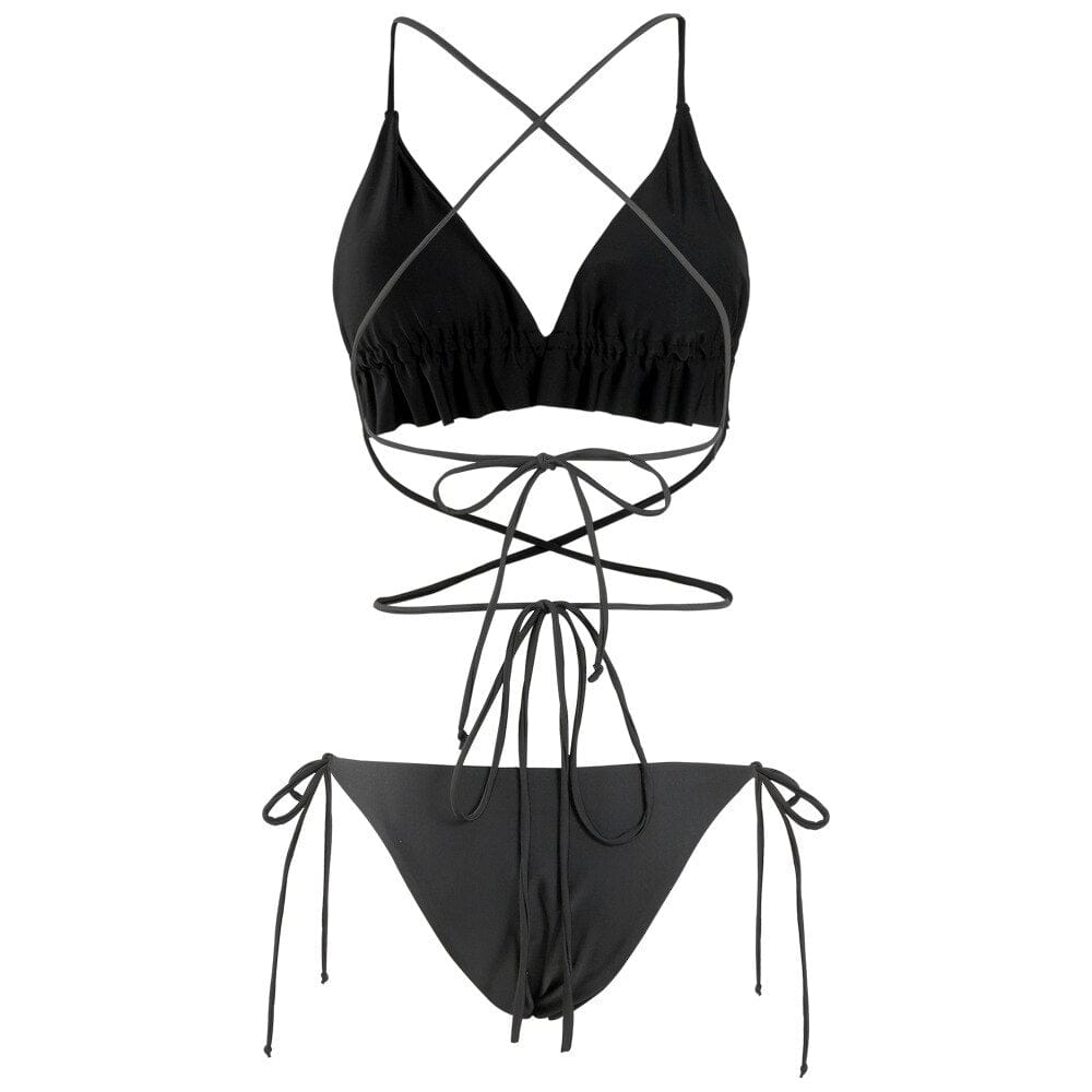 Two-piece swimsuit with adjustable bra