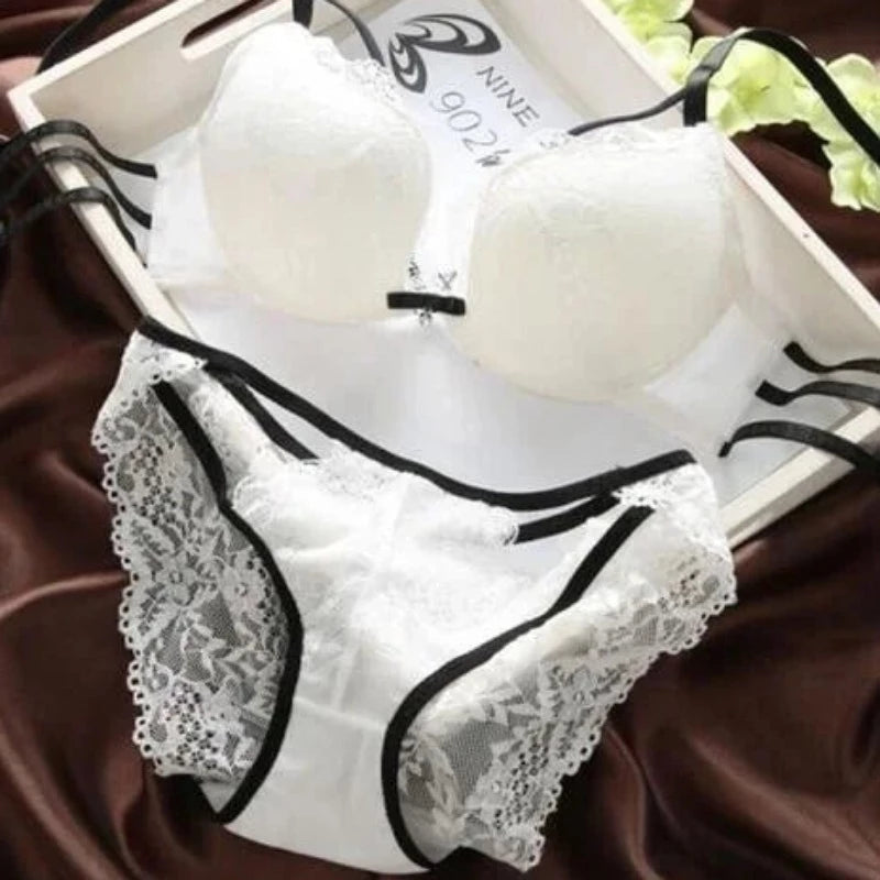 Blanc Lingerie Fine Bonnet Rembourré - Ensemble 2 Pièces