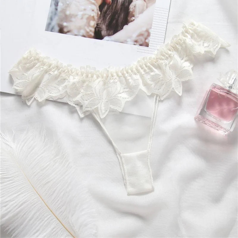 Blanc String en Dentelle - Franges décoratives