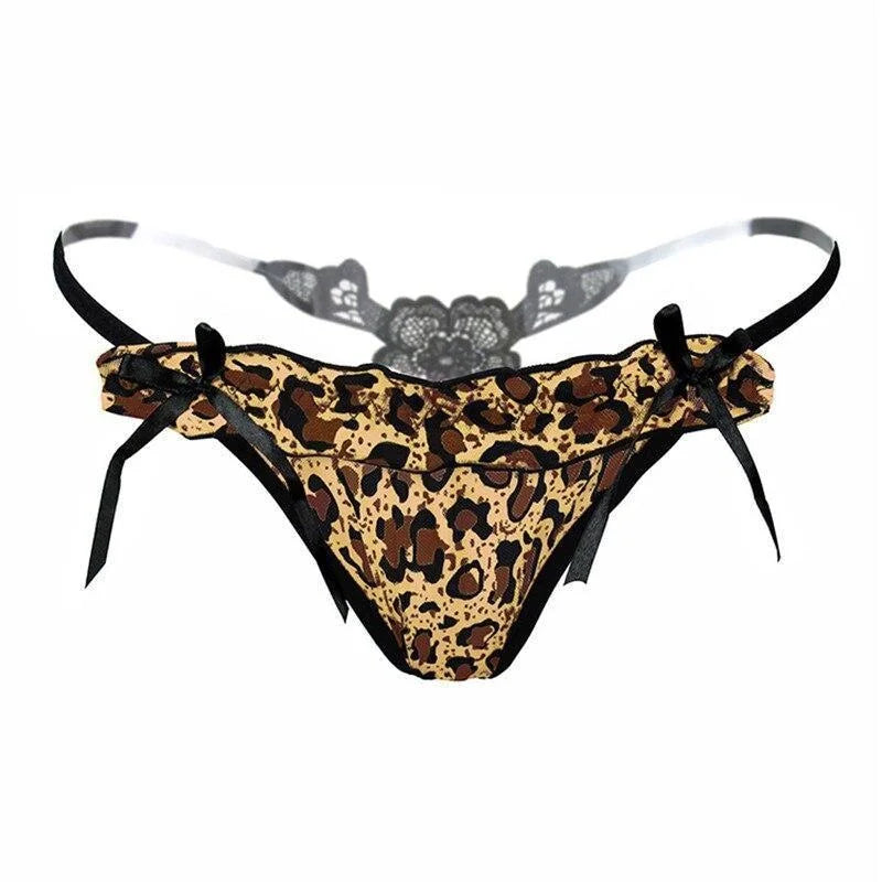 Blanc String pour Femme Sexy - Imprimé Léopard