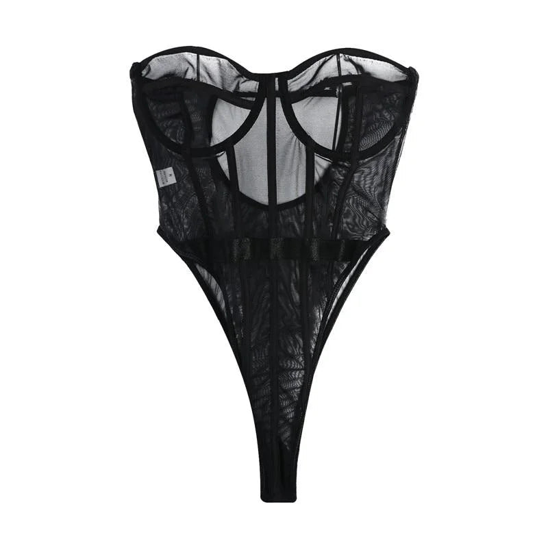 Body en Maille - Décolleté Sexy sans Bretelle