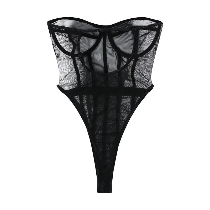 Body en Maille - Décolleté Sexy sans Bretelle