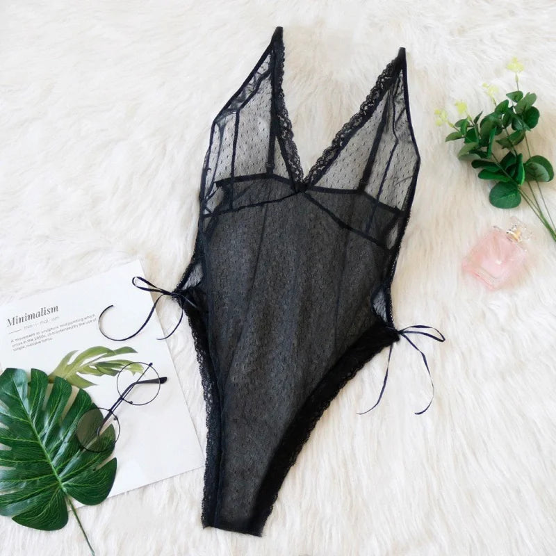 Body Sexy en Dentelle - Maille à Pois