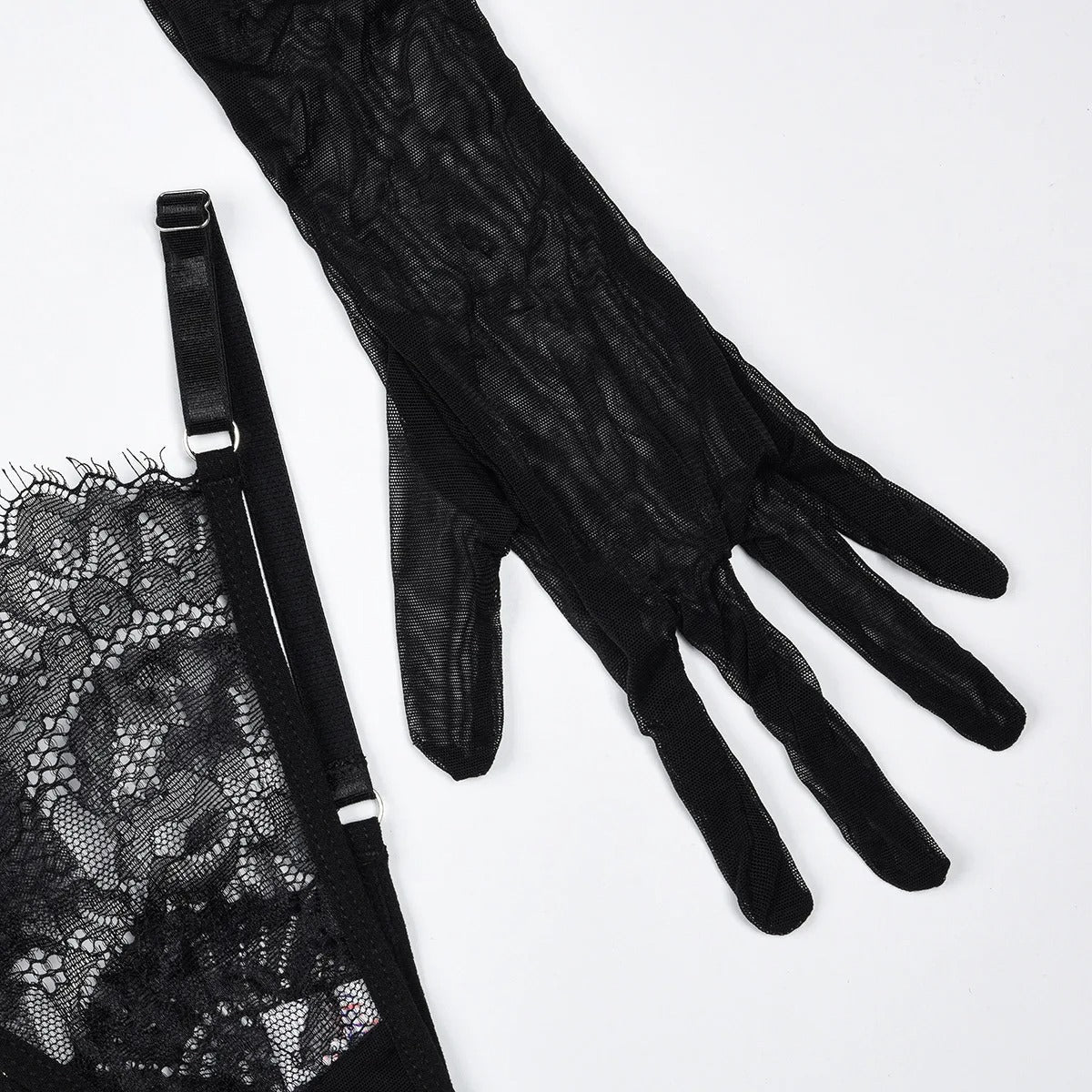 Lingerie set with gloves and choker