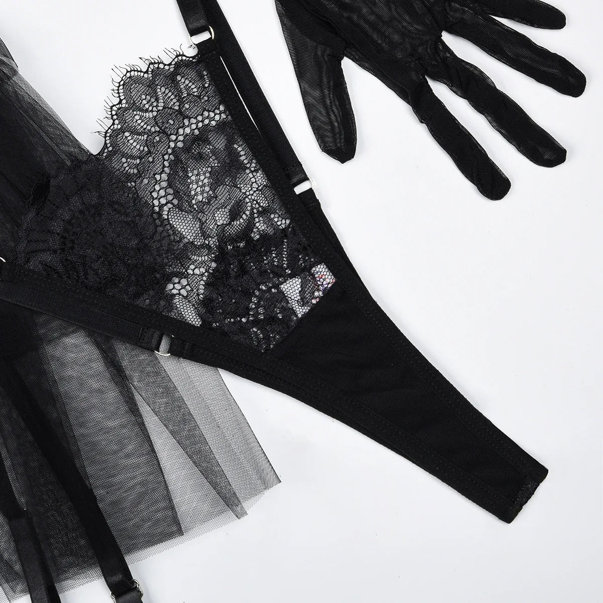 Lingerie set with gloves and choker