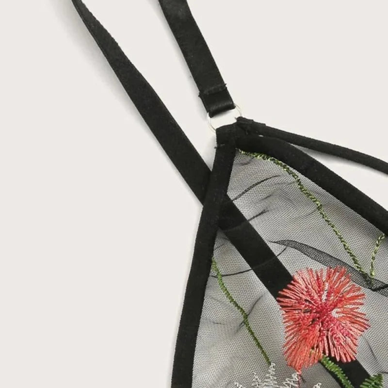 Ensemble de Sous-Vêtements - Dentelle Thème Fleurs