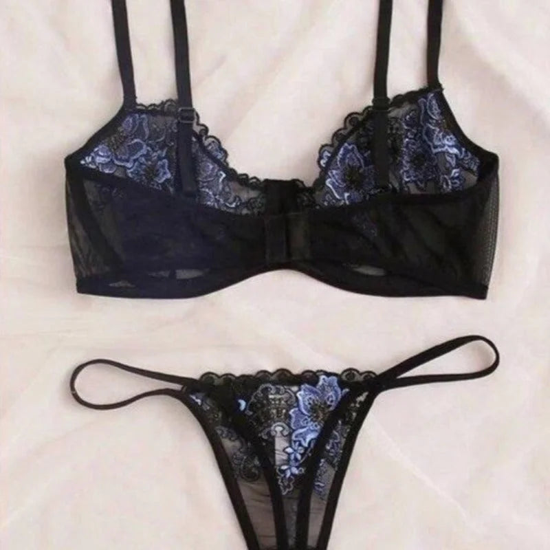 Ensemble de Sous-Vêtements Sexy - Motifs à fleurs
