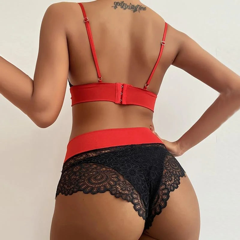 Ensemble Sexy Femme - Deux-Pièces en Dentelle