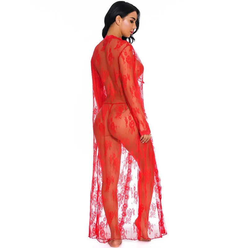 Kimono Féminin en Dentelle - Long et Transparent