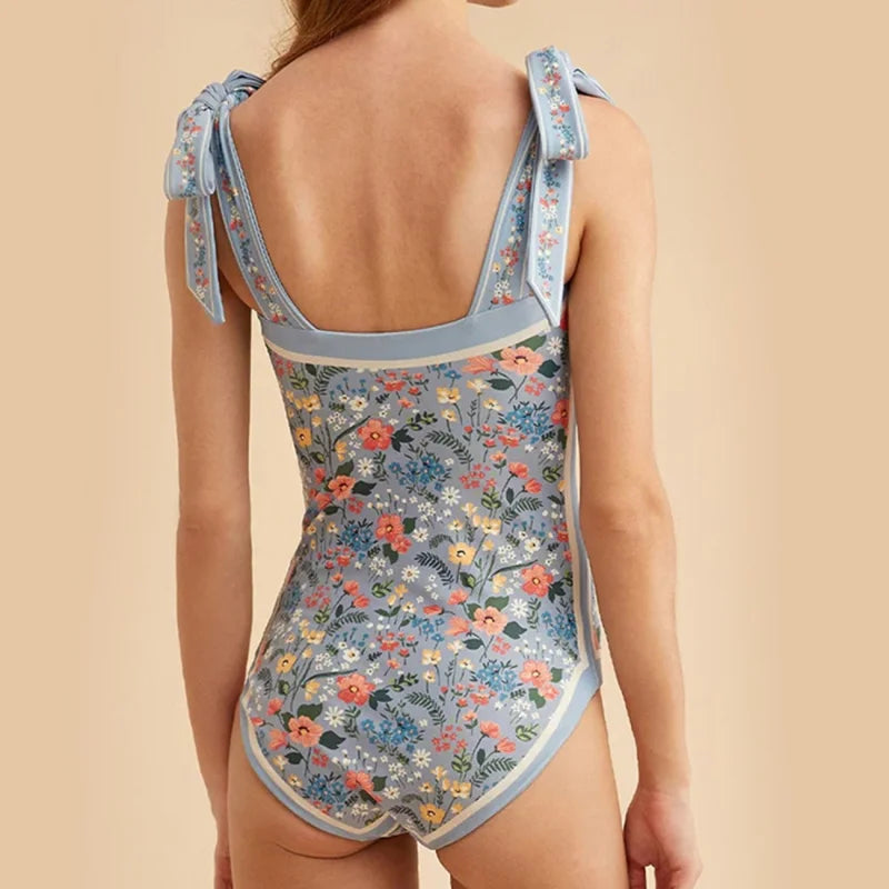 Maillot de bain une pièce fleuri réversible