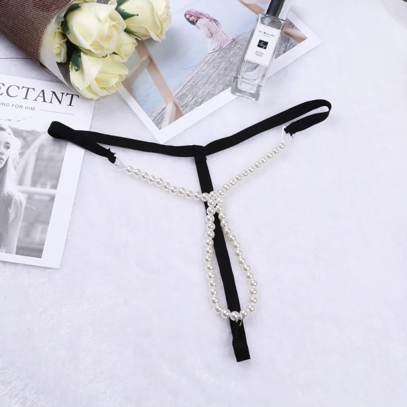 Noir String Ultra Sexy Femme - en Perles