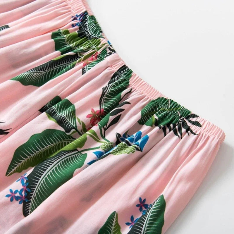 Pyjama femme à motif feuille
