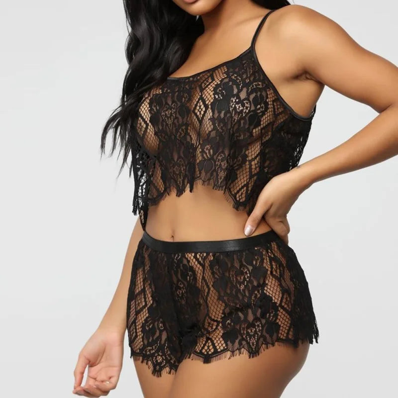 Pyjama Sexy pour Femme - Lingerie Sensuelle en Dentelle