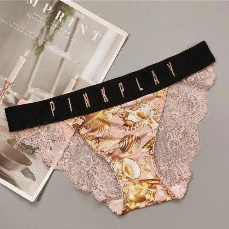 Rose Culotte Femme - Dentelle et Bande Large